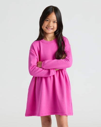 Girls Long Sleeve Fleece Dress 2-Pack