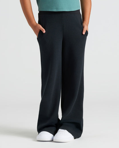 Girls Waffle Wide Leg Pants 3-Pack