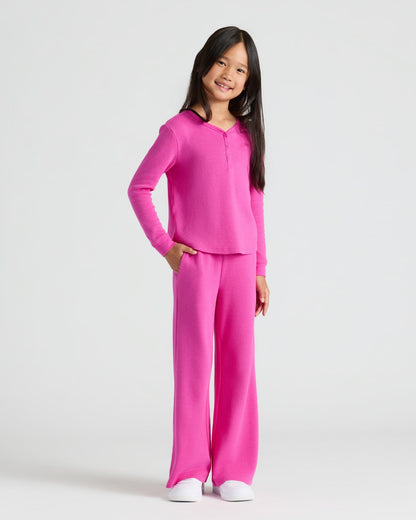 Girls Waffle Wide Leg Pants 3-Pack