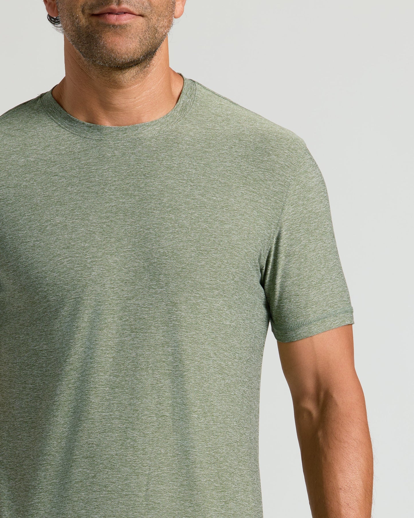 Heather Juniper Active Crew Neck Tee