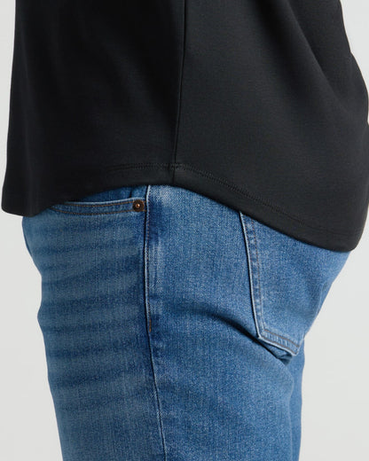 Pima Cotton Blend Curved Hem Crew 2-Pack