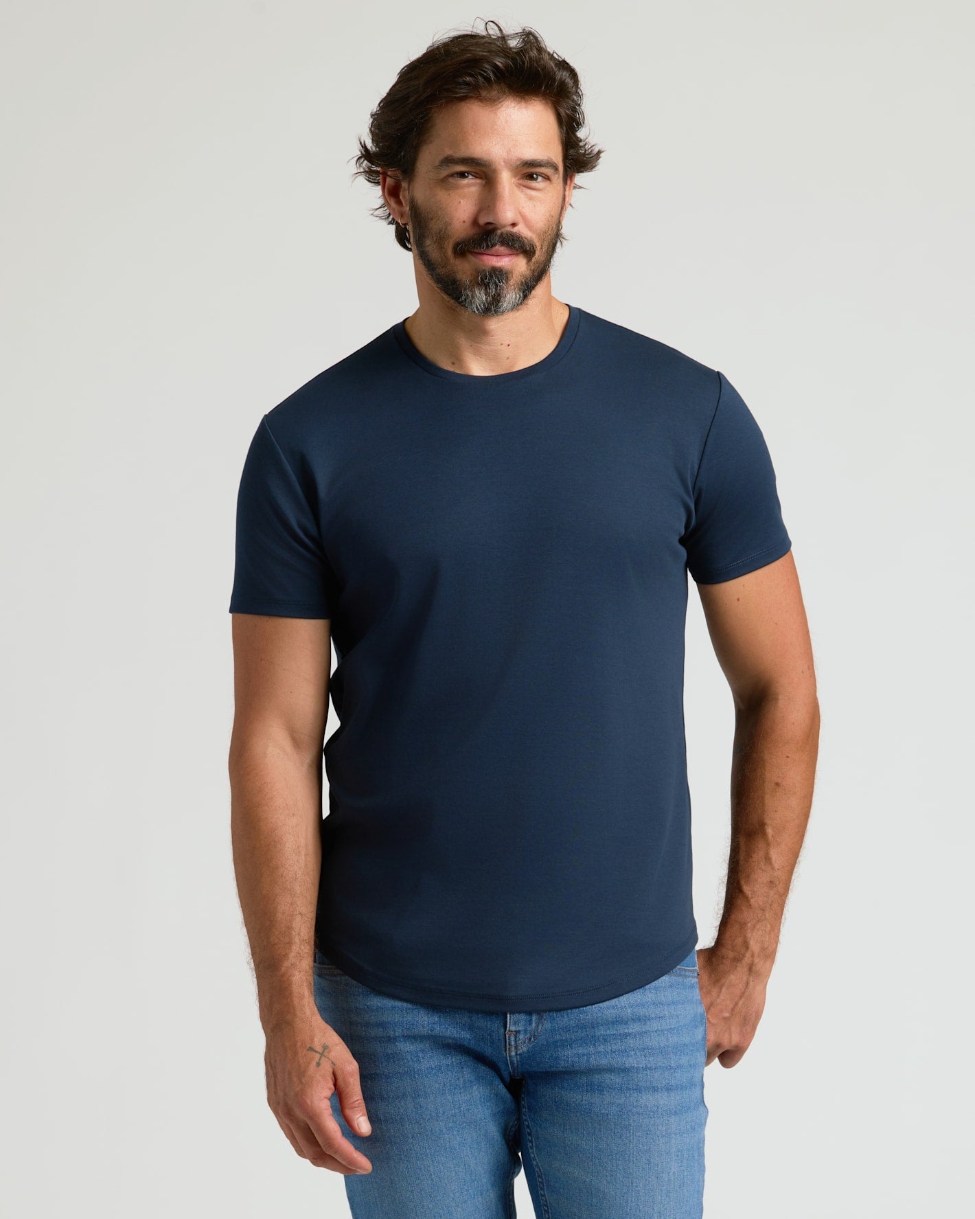 Pima Cotton Blend Curved Hem Crew 7-Pack