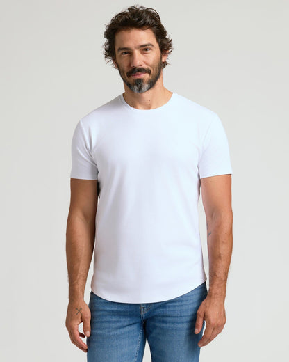 Pima Cotton Blend Curved Hem Crew 7-Pack
