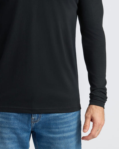 Black Classic Long Sleeve Crew Neck 6-Pack