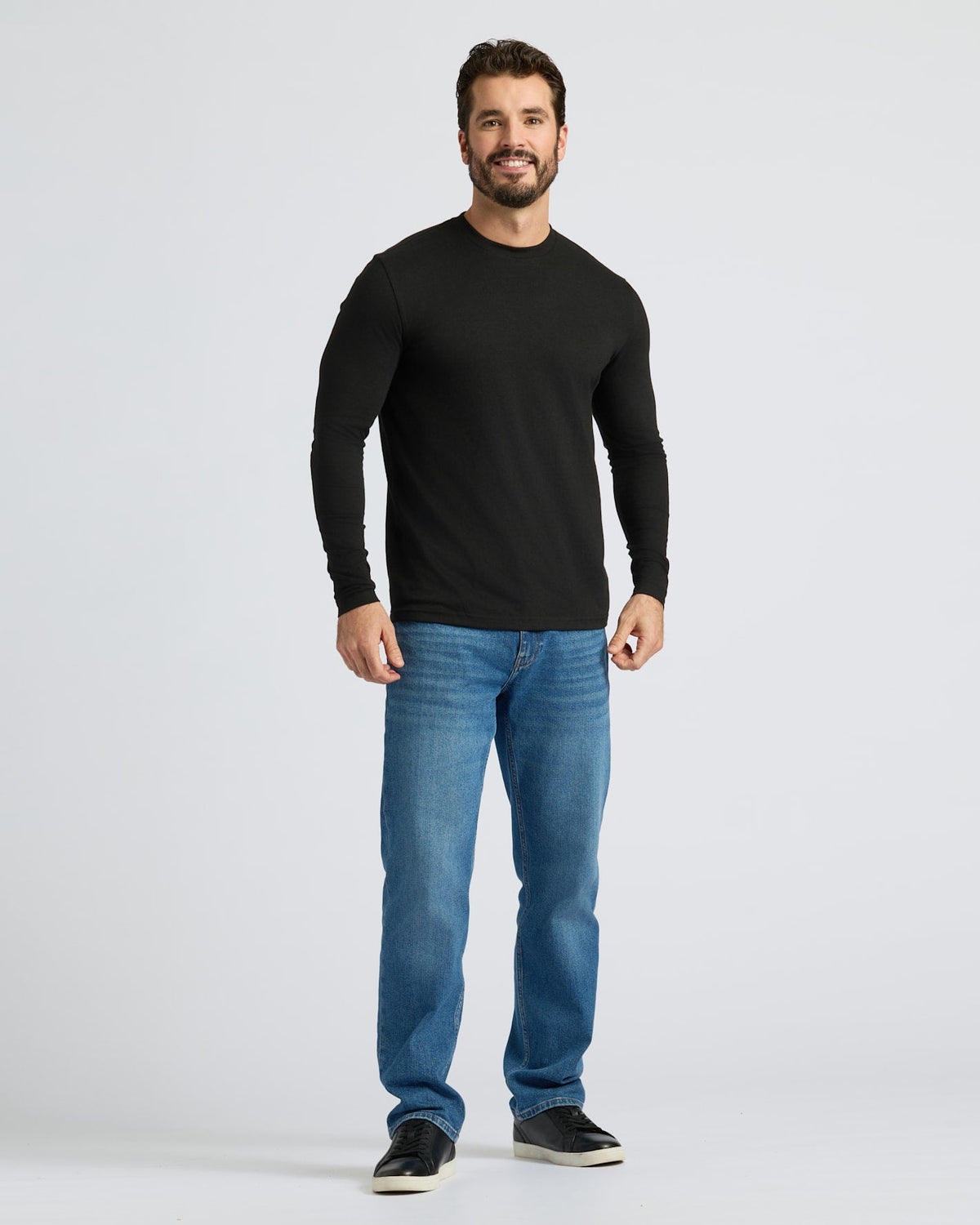 Black & White Classic Long Sleeve Crew Neck 6-Pack
