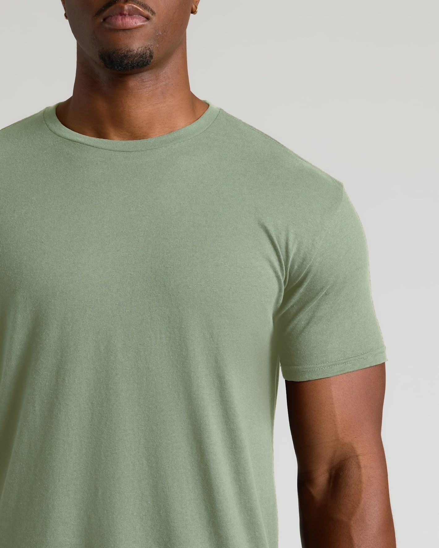 Sage Green Tall Straight Hem Crew Neck T-Shirt