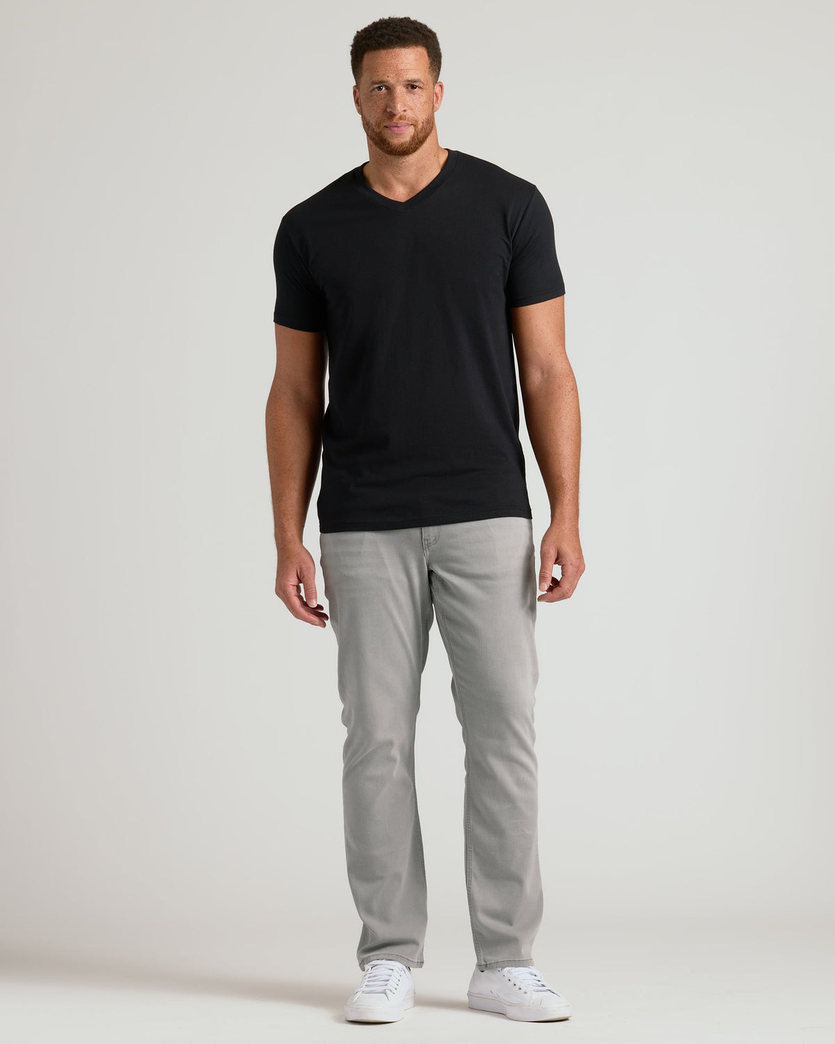 Black Tall Short Sleeve Classic V-Neck