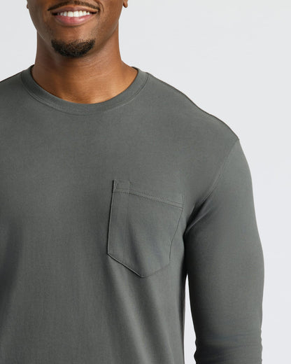 Carbon Tall Heavyweight Long Sleeve Pocket Crew