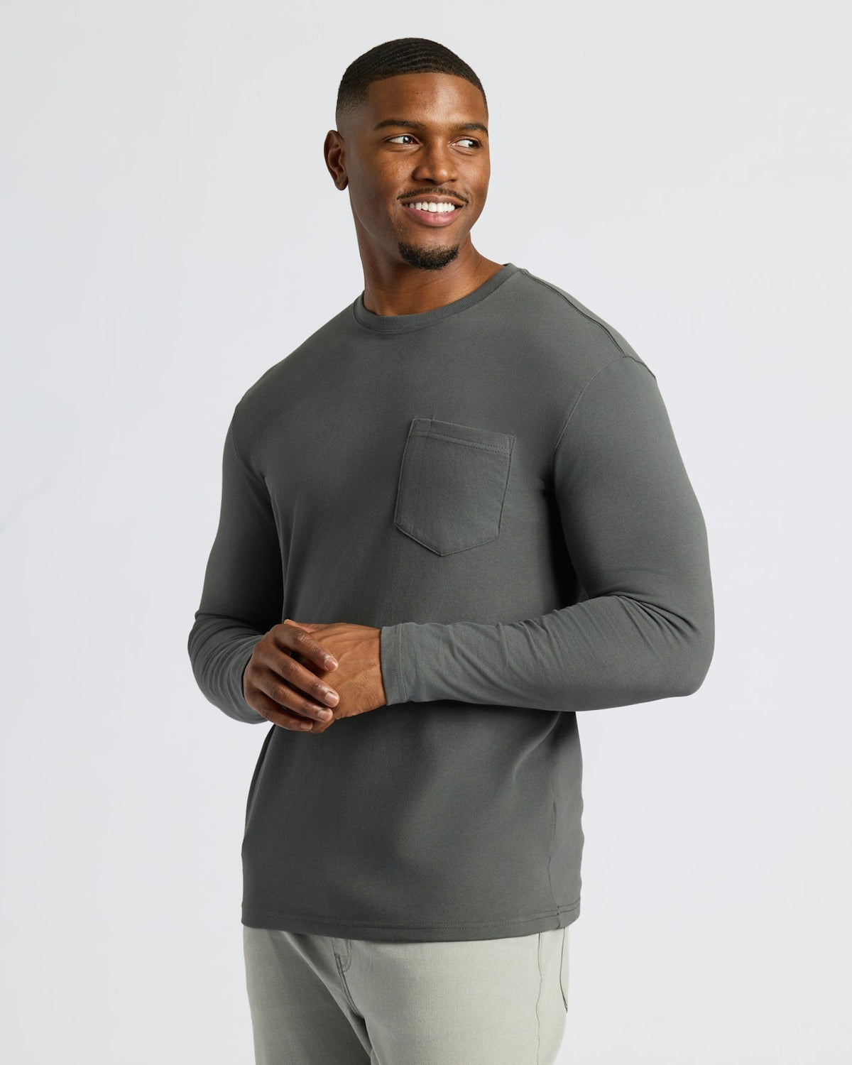 Carbon Tall Heavyweight Long Sleeve Pocket Crew
