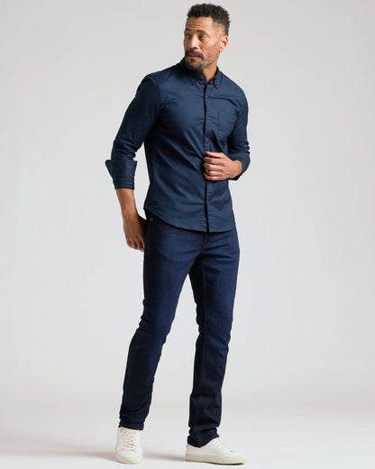 Indigo Wash Straight Comfort Stretch Jeans