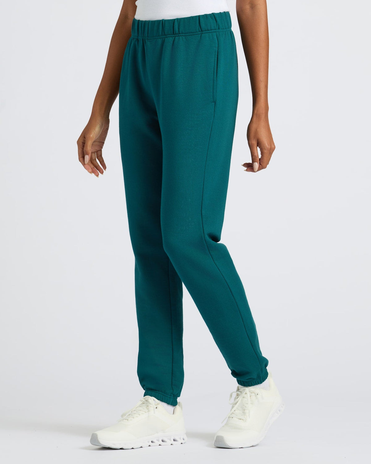 Womens Deep Emerald Slouch Pullover Crew & Relaxed Jogger 2-Pack
