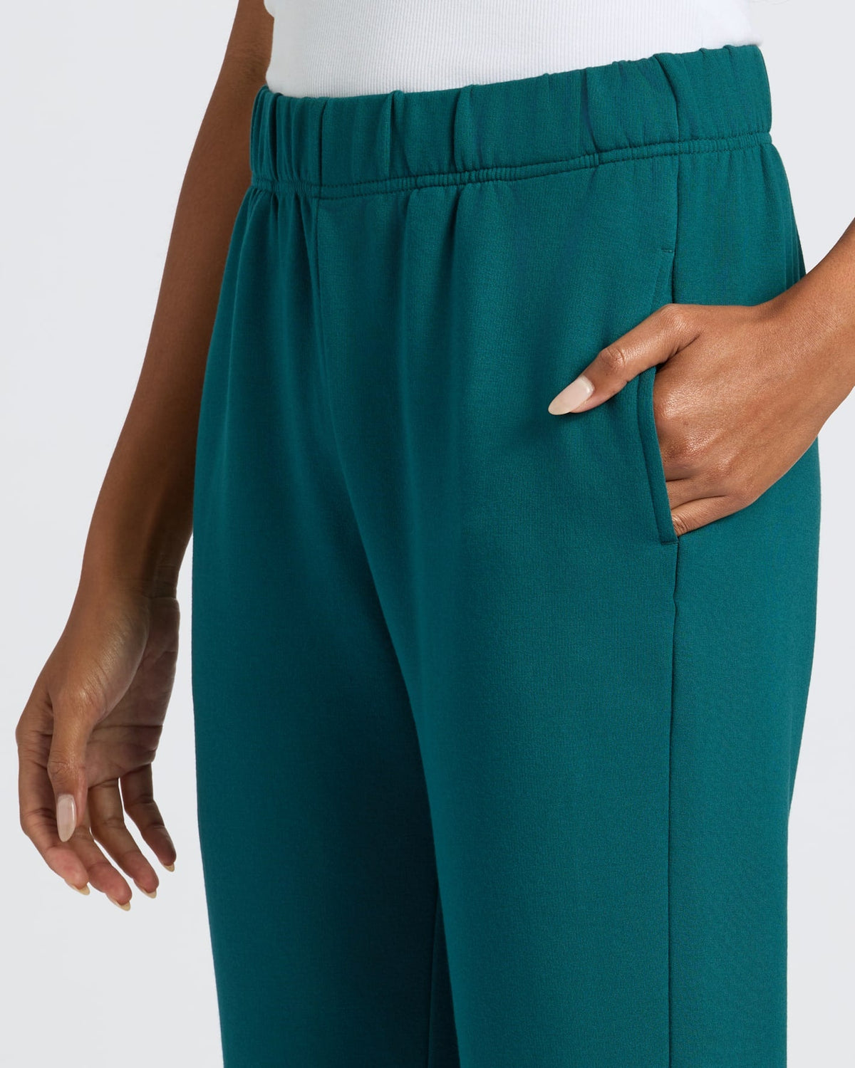 Womens Deep Emerald Slouch Pullover Crew & Relaxed Jogger 2-Pack