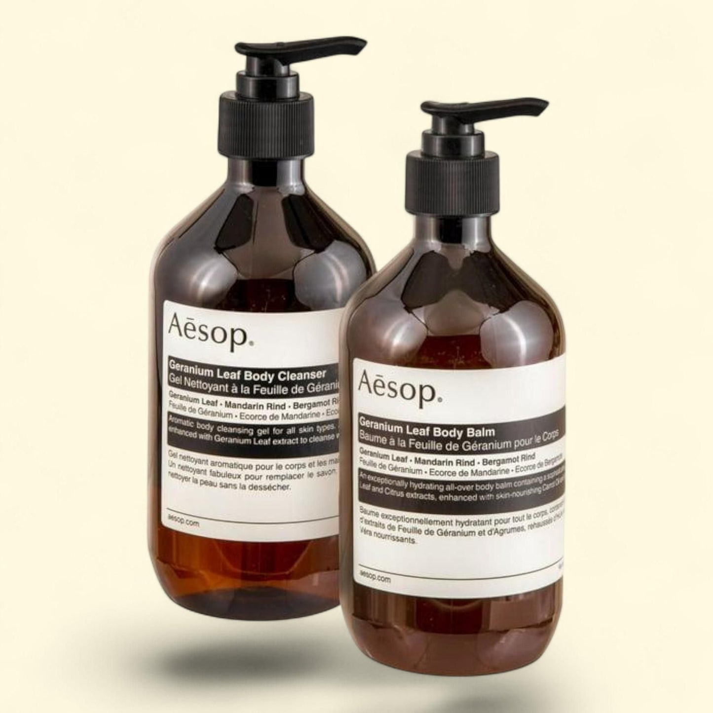 Aesop Geranium Leaf Duet, Body Cleanser & Body Balm, Kit