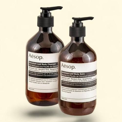 Aesop Geranium Leaf Duet, Body Cleanser & Body Balm, Kit