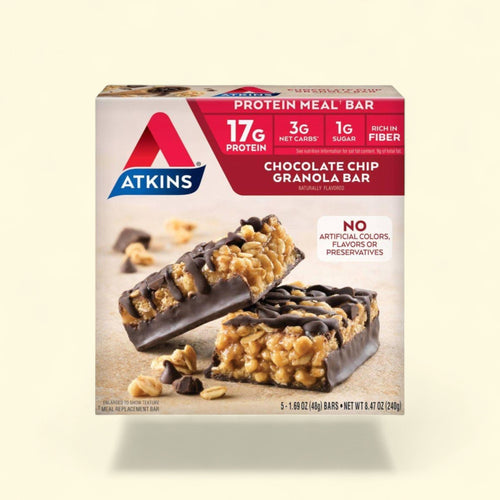 Atkins Chocolate Chip Granola Protein Meal Bar, 5 bars