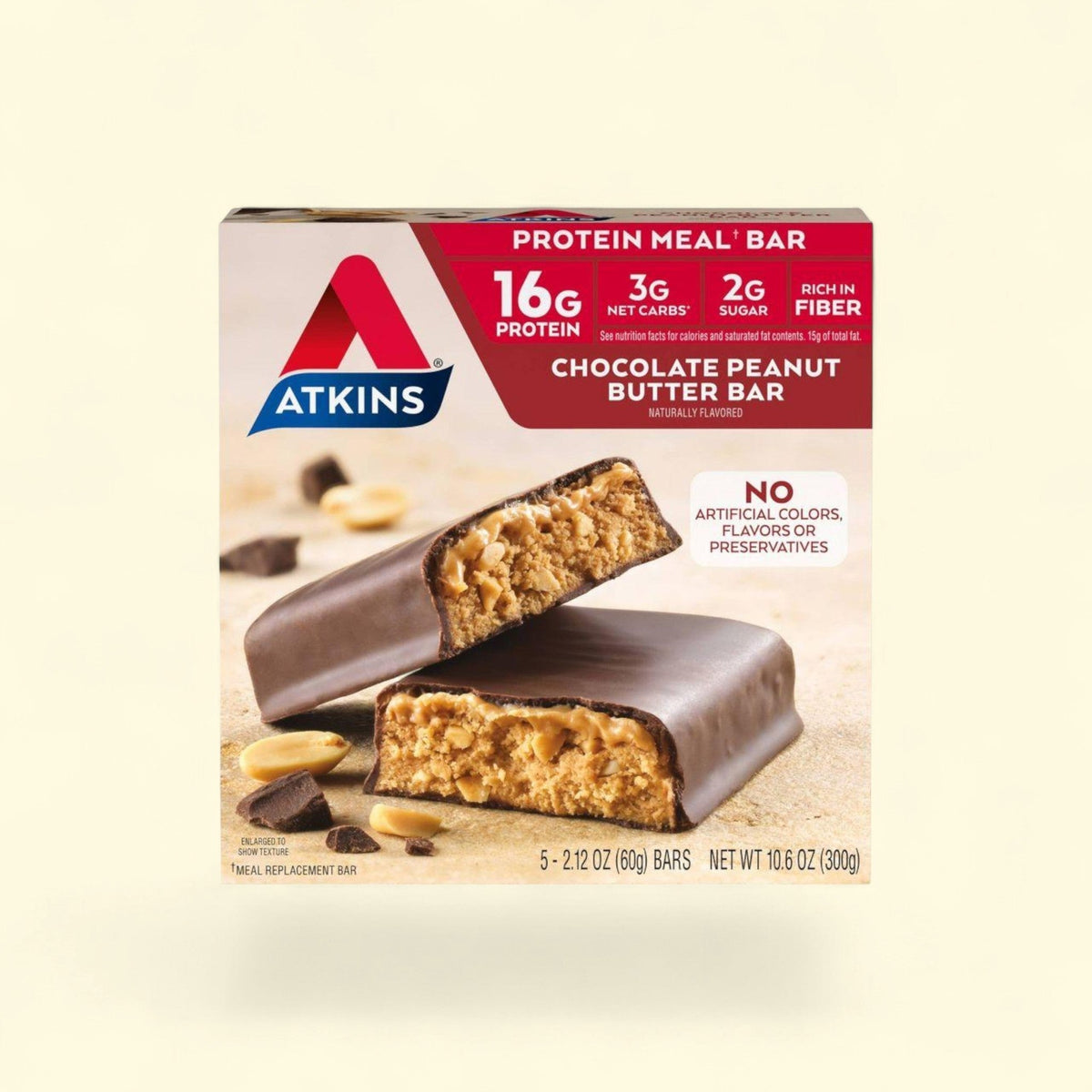Atkins Chocolate Peanut Butter Meal Nutrition Bars, 5 count