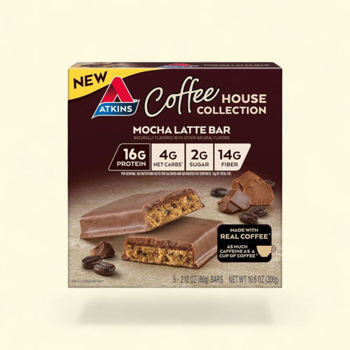 Atkins Coffee House Meal Bars, Mocha Latte, 5ct