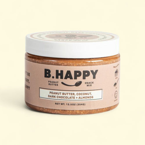 B Happy Peanut Butter, All Natural, Don't Worry - Coconut, Dark Chocolate, Almonds 12 oz.