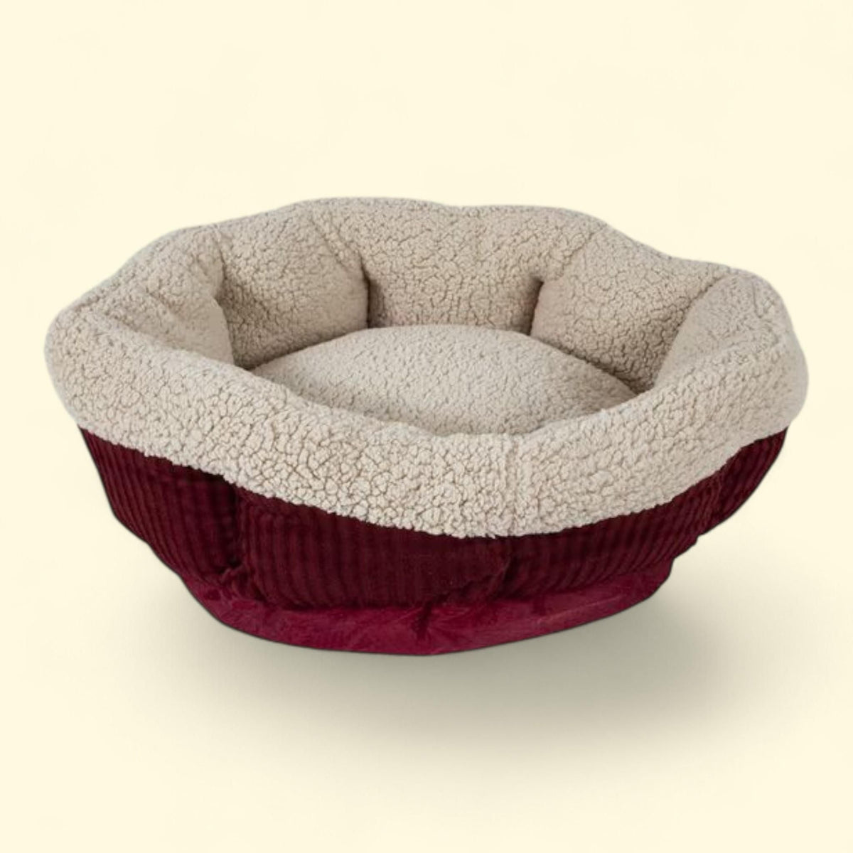 Aspen Pet Oval Lounger Pet Bed, 19.5 x 19.5 x 7, Red