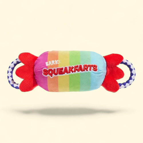 BARK Sweet Squeak Farts Candy Plush Dog Toy, Small to Medium Size