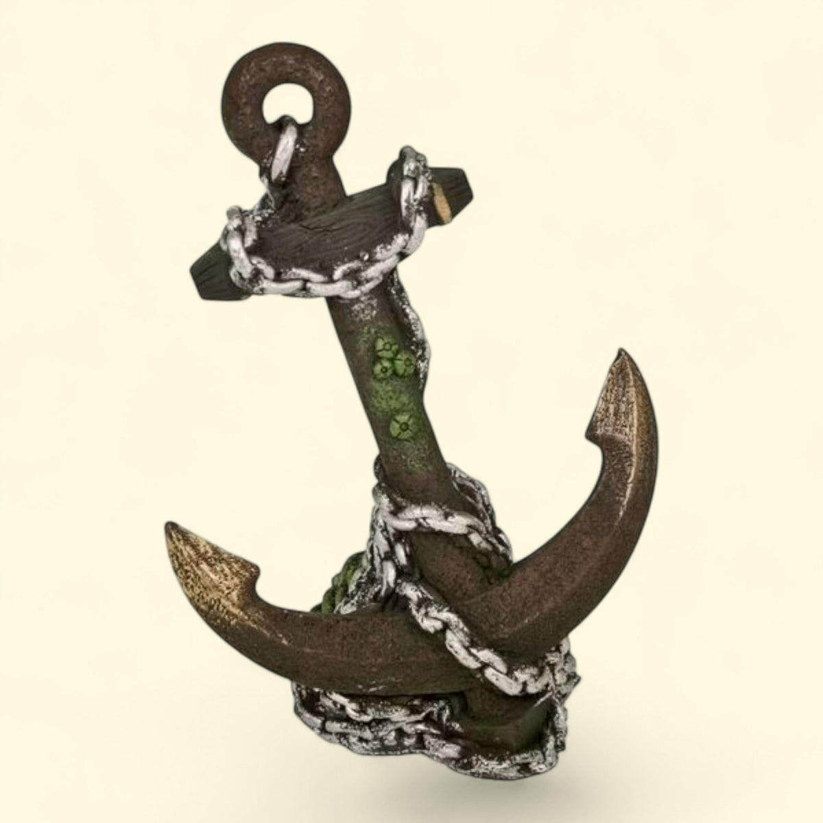 Aqua Culture Aquarium Ornament, Chain Anchor - Bronze/Gold/Silver, 3.5 in