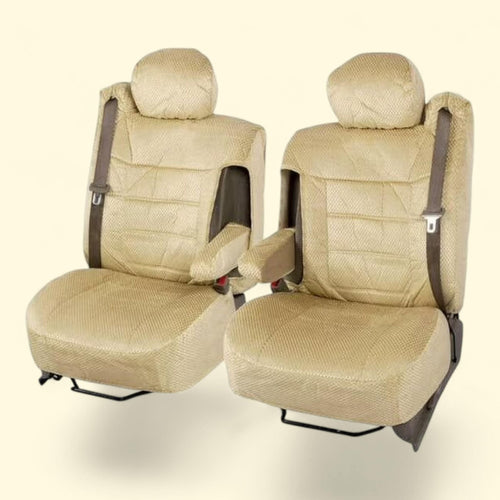 BDK Scottsdale Cloth 2-Pack Front Seat Covers for Pick-Up Trucks, Vans - Beige