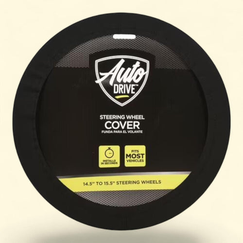 Auto Drive Steering Wheel Cover, Black Neoprene, Universal Size