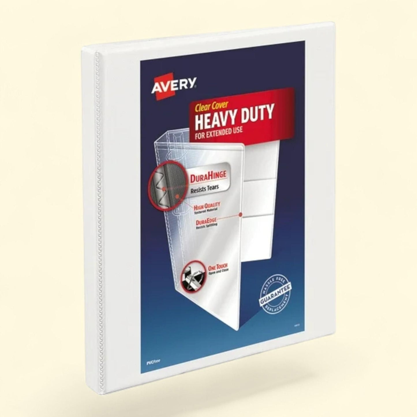 Avery View Binder, Heavy-Duty Non Stick, 0.5" Capacity, White, (5234)