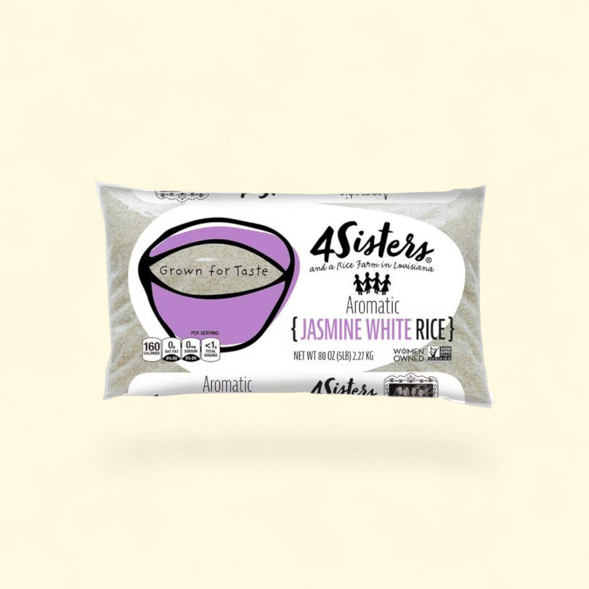 4Sisters Jasmine White Rice, 5 lbs