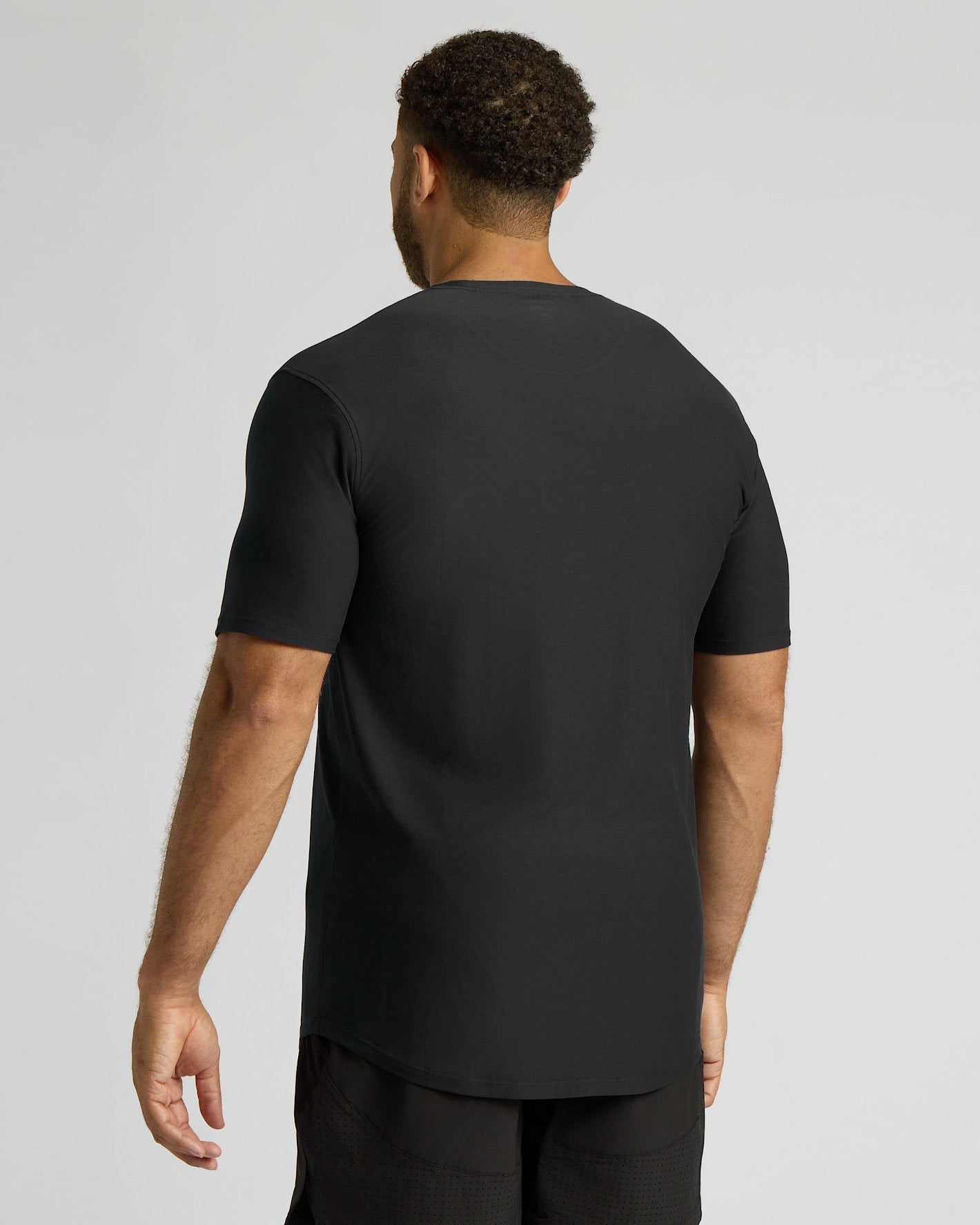 Black Tall Active Curved Hem Crew