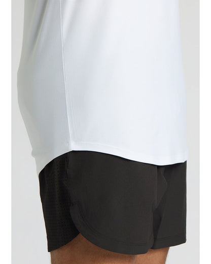 White Tall Active Curved Hem Crew