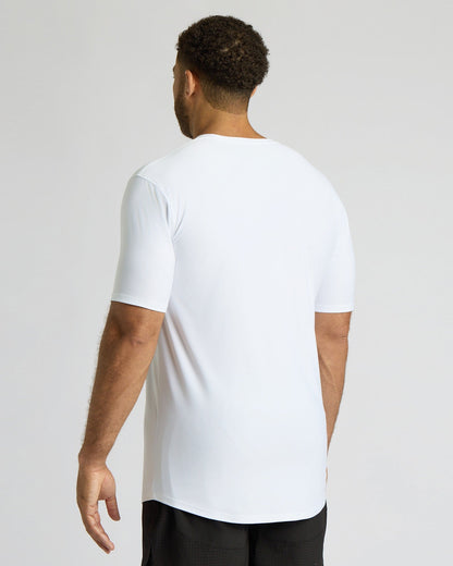 White Tall Active Curved Hem Crew