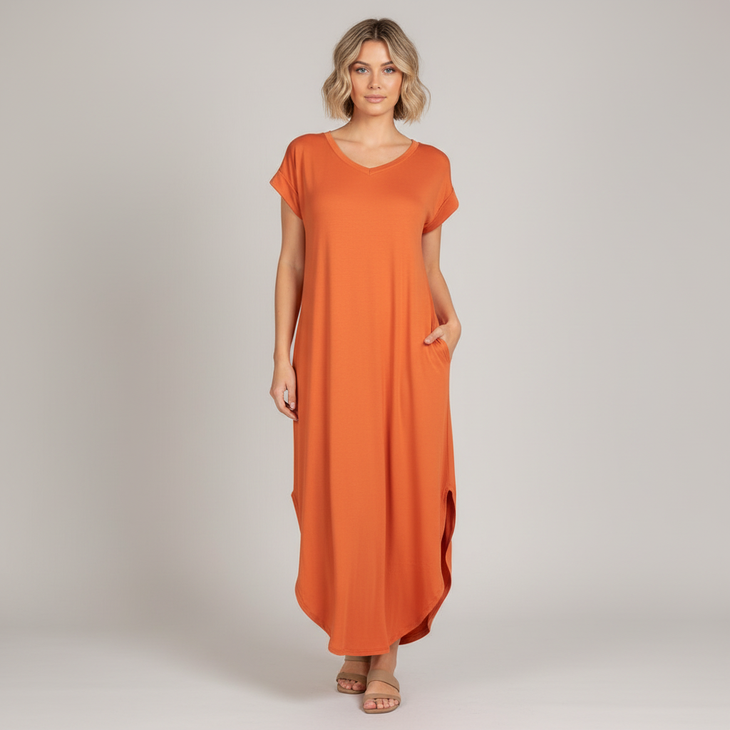 Batwing Pocket Maxi Dress