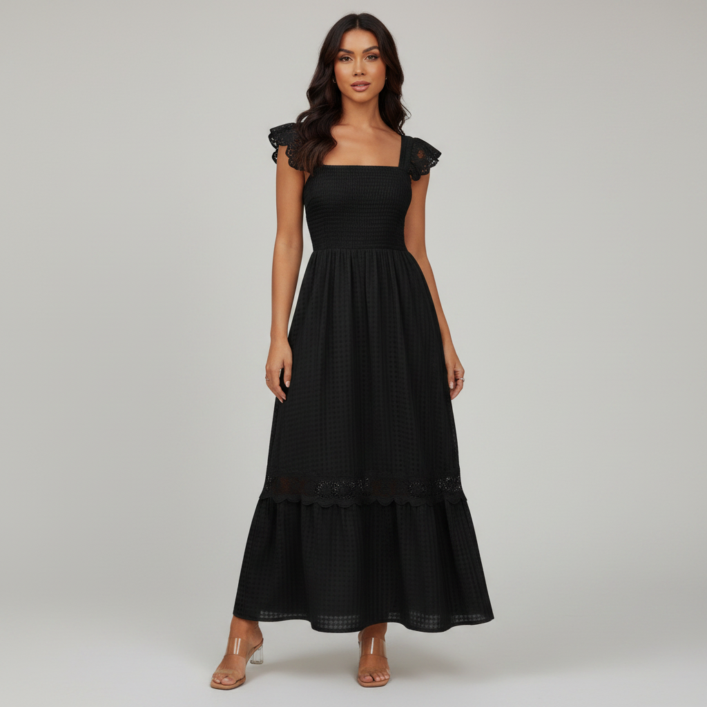 Lace Patchwork Sleeveless Dress