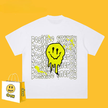 Drew T-shirts Short-Sleeved Clothes T-shirt Smiley Face Graffiti