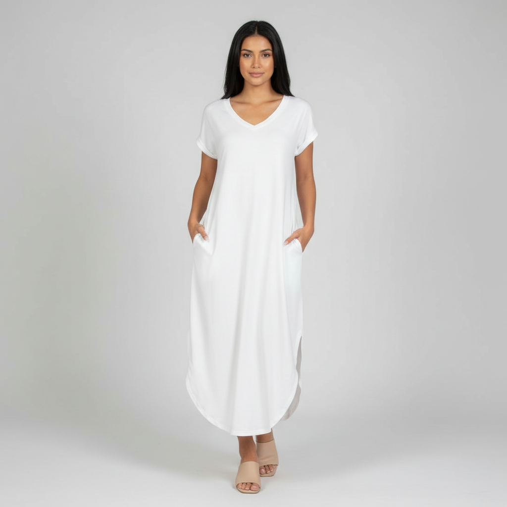 Batwing Pocket Maxi Dress