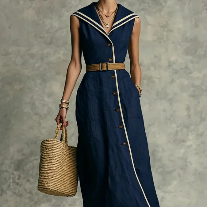 Stand-Up Collar Button-Front Casual Dress | 3 Colors