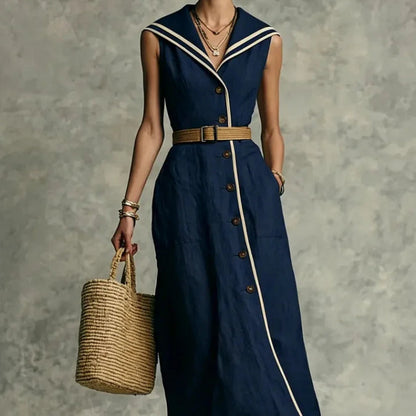 Stand-Up Collar Button-Front Casual Dress | 3 Colors