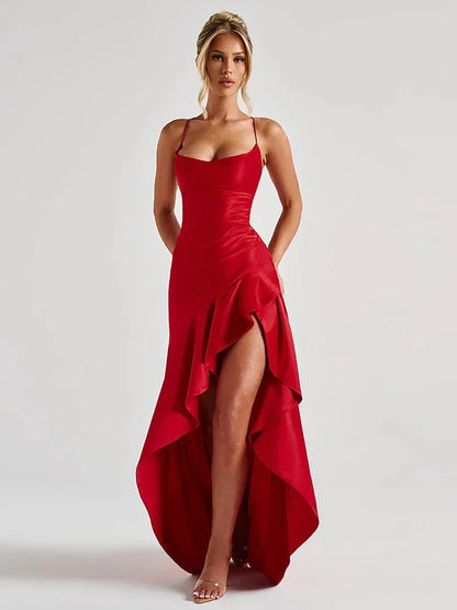 Bethany Backless Ruffles Irregular Dress Summer