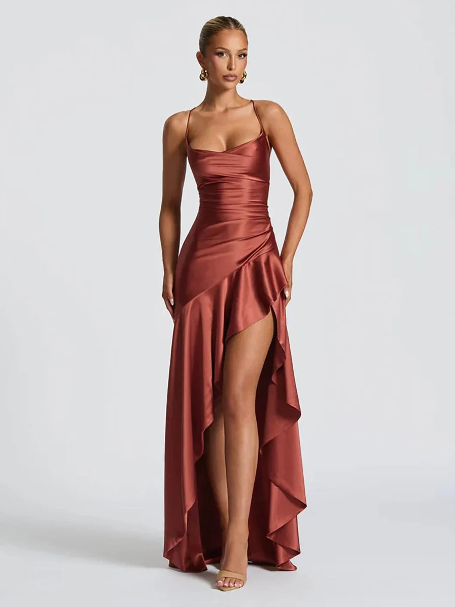 Bethany Backless Ruffles Irregular Dress Summer