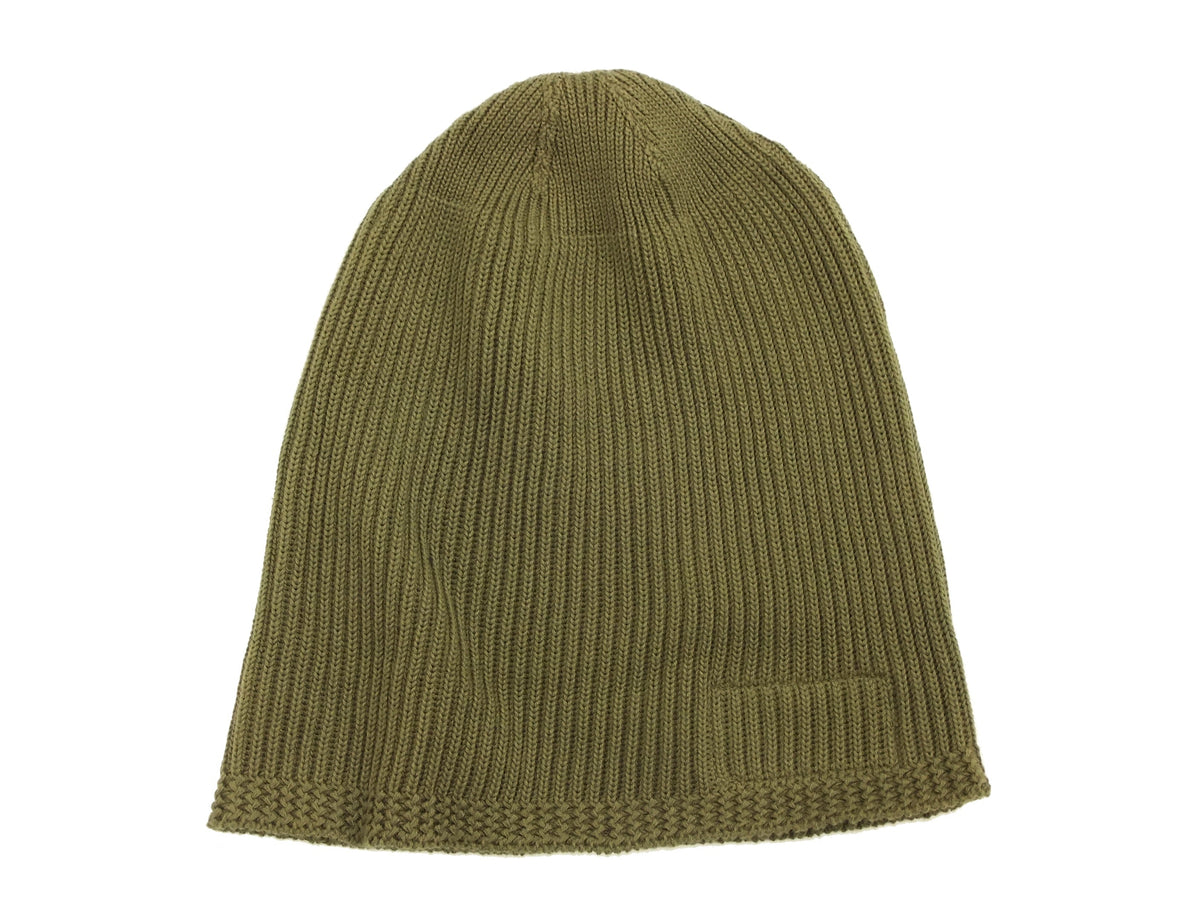 Buzz Rickson Men's Watch Cap Cotton Knit Military Style Hat BR02186 Olive Green