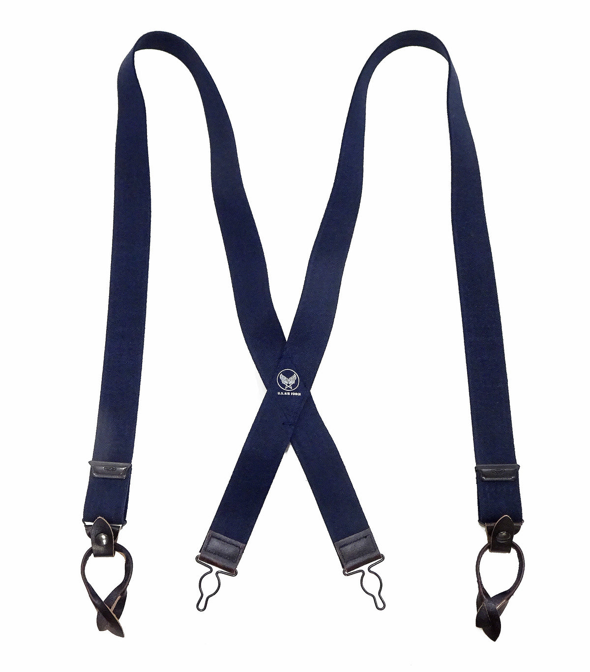 Buzz Rickson Suspenders Men's Reproduction of X back Design Military Button-on Braces for A-11 Trousers BR02718 128 Navy-Blue