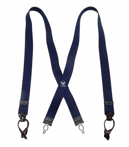 Buzz Rickson Suspenders Men's Reproduction of X back Design Military Button-on Braces for A-11 Trousers BR02718 128 Navy-Blue