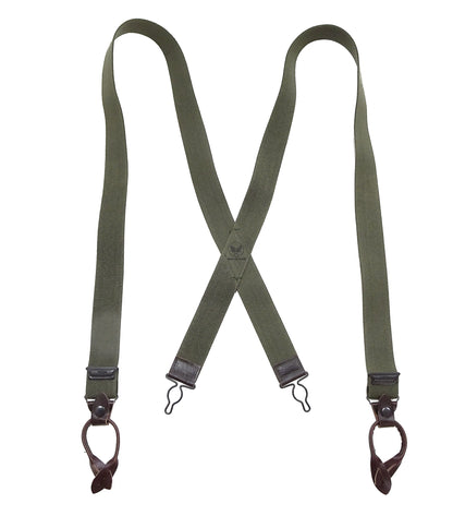 Buzz Rickson Suspenders Men's Reproduction of X back Design Military Button-on Braces for A-11 Trousers BR02718 149 Olive