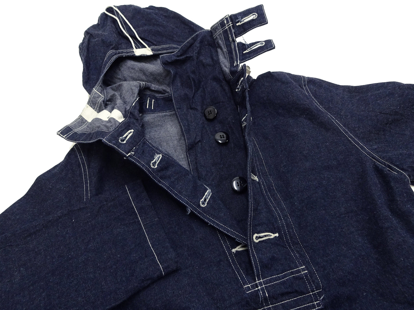 Buzz Rickson U.S. Navy Denim Gas Protective Parka - WWII Denim Anti-Gas Parka (Gunner Smock Jacket) BR11703 One-Wash
