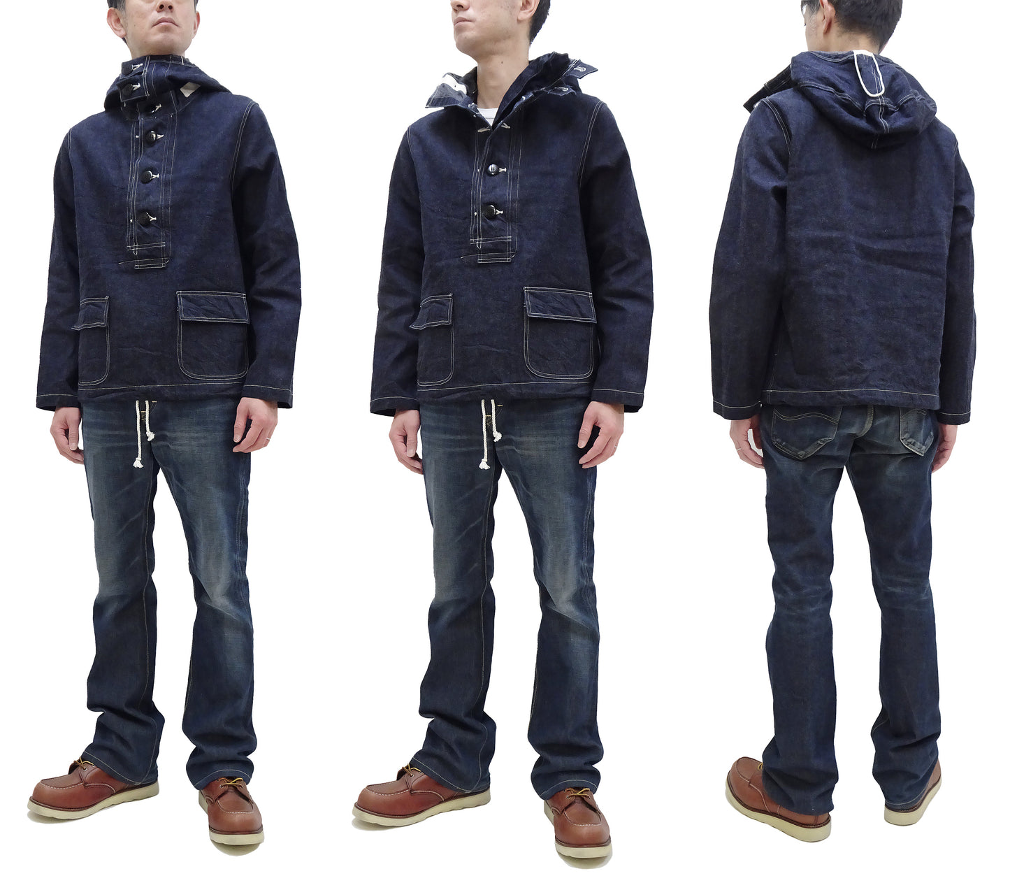 Buzz Rickson U.S. Navy Denim Gas Protective Parka - WWII Denim Anti-Gas Parka (Gunner Smock Jacket) BR11703 One-Wash