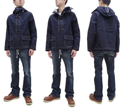 Buzz Rickson U.S. Navy Denim Gas Protective Parka - WWII Denim Anti-Gas Parka (Gunner Smock Jacket) BR11703 One-Wash