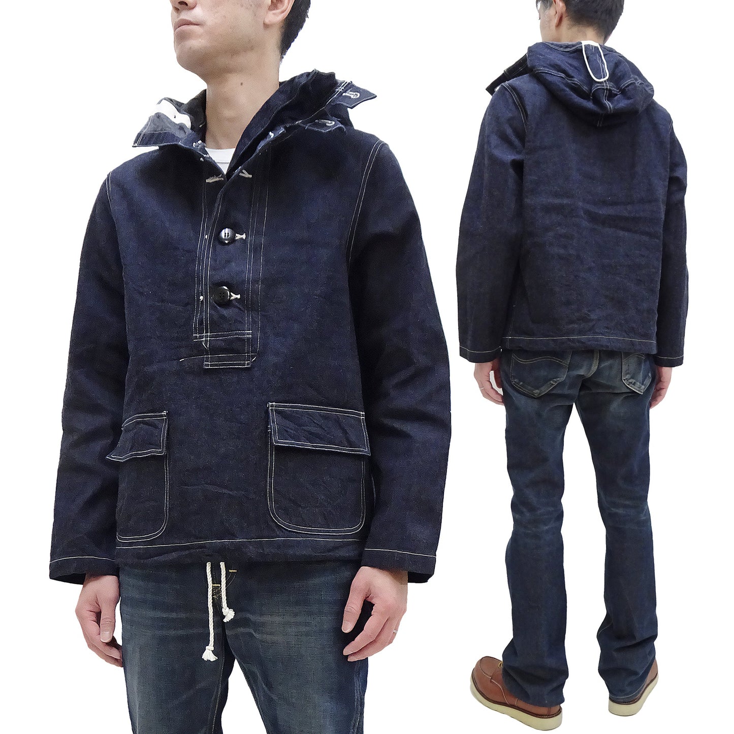 Buzz Rickson U.S. Navy Denim Gas Protective Parka - WWII Denim Anti-Gas Parka (Gunner Smock Jacket) BR11703 One-Wash