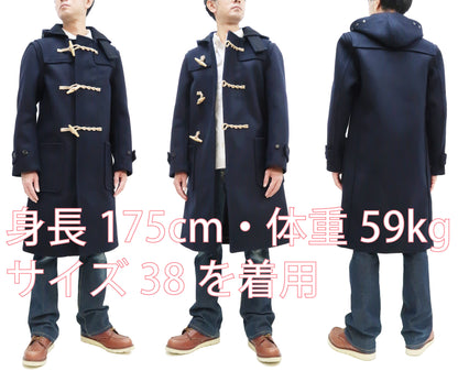 Buzz Rickson Duffel Coat Men's Reproduction of WW2 Royal Navy Duffle Coat BR15164 128 Navy-Blue