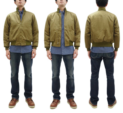 Buzz Rickson Tanker Jacket - Men's Reproduction of the U.S. Army Late-Model Slash-Pocket Version BR15755 Light Olive Drab